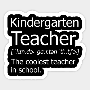 Funny kindergarten Teacher Meaning T-Shirt Awesome Definition Classic Sticker